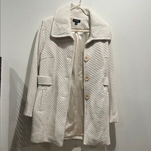 A. Byer Women's Cream Textured Pea Coat